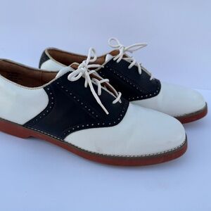 Vintage Jumping Jacks Saddle Shoes Kids 9N Black White Leather Oxford